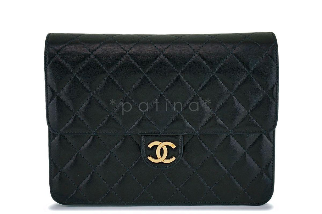 Chanel Vintage Black Timeless Convertible Clutch Classic Shoulder Flap Bag 24k GHW