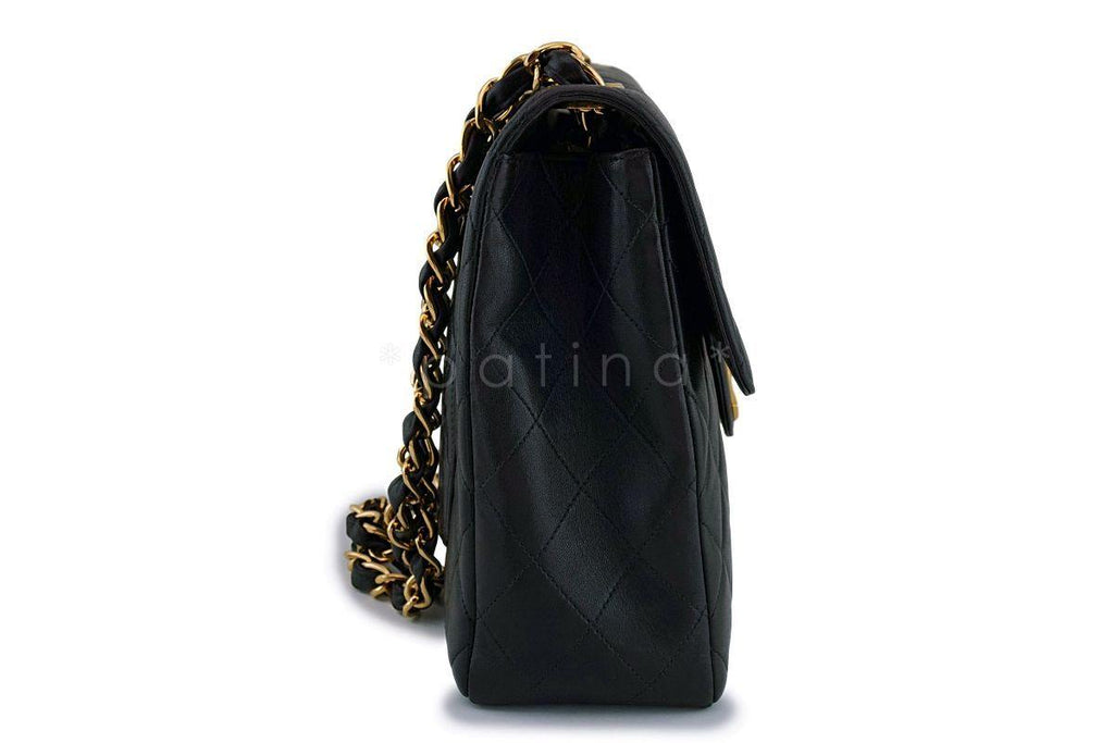 *rare* Chanel Vintage Black Jumbo Classic Flap Bag 24k GHW