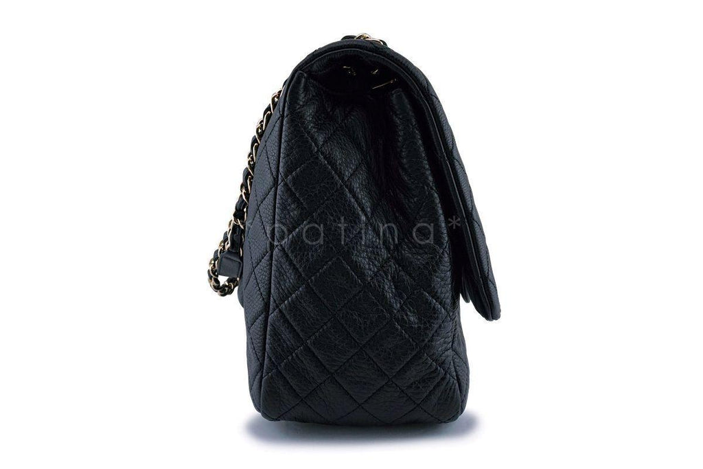 17S Chanel Black Ltd Airlines Runway Travel XXL Classic Flap Bag GHW