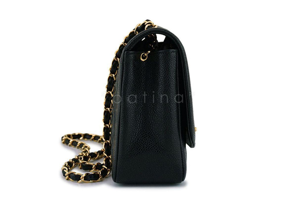 Rare Chanel Black Caviar Diana Medium Classic Shoulder Flap Bag 24k GHW