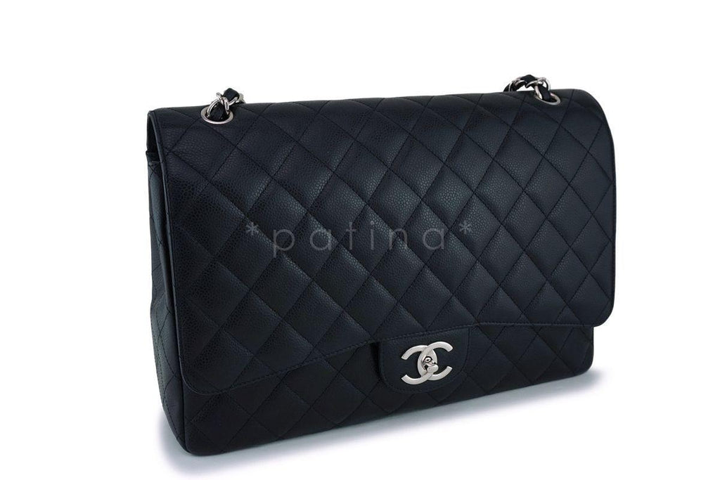 Chanel Black Caviar Maxi "Jumbo XL" Classic Double Flap Bag SHW
