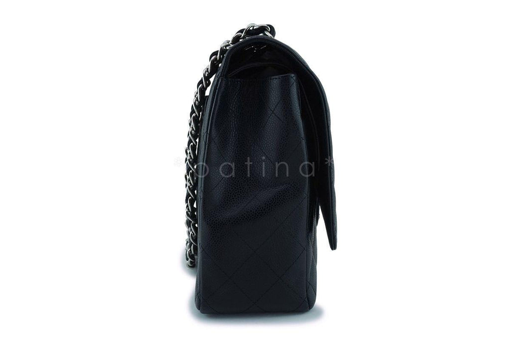 Chanel Black Caviar Maxi "Jumbo XL" Classic Double Flap Bag SHW