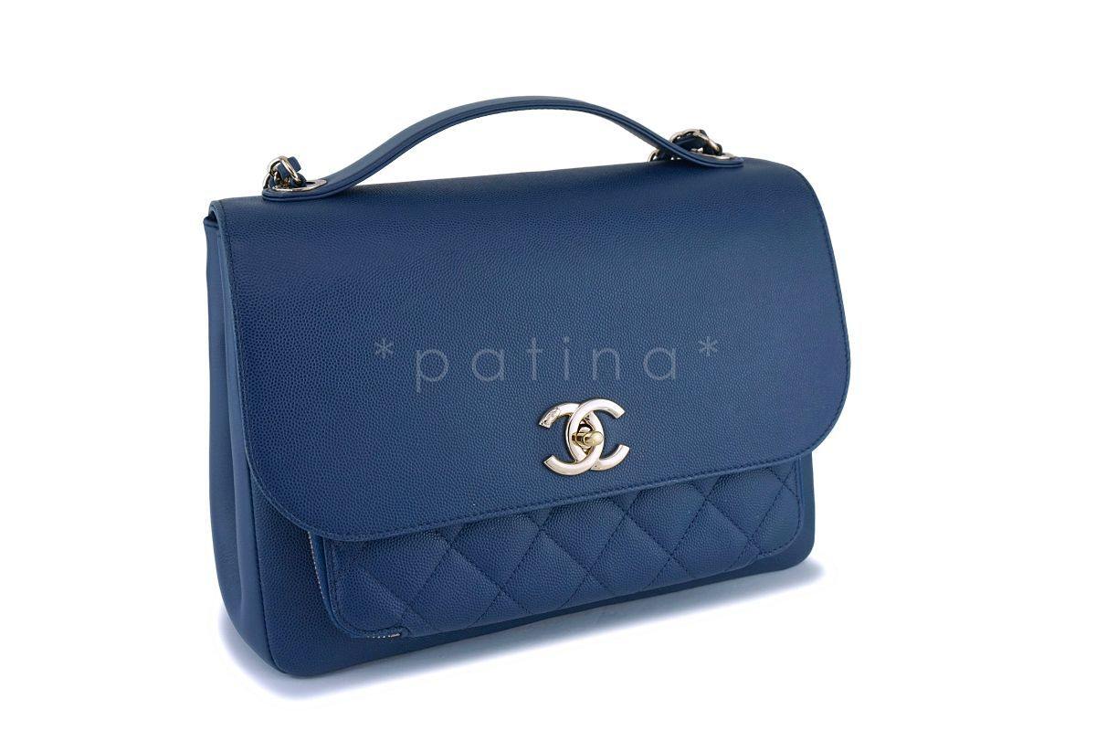 Chanel Blue Caviar Classic Business Affinity Flap Crossbody Bag