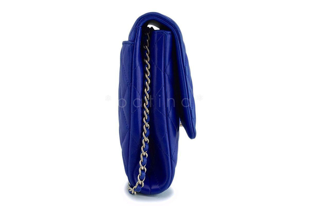 Chanel Electric Blue Roi Quilted Classic Clutch with Chain Flap Bag GHW