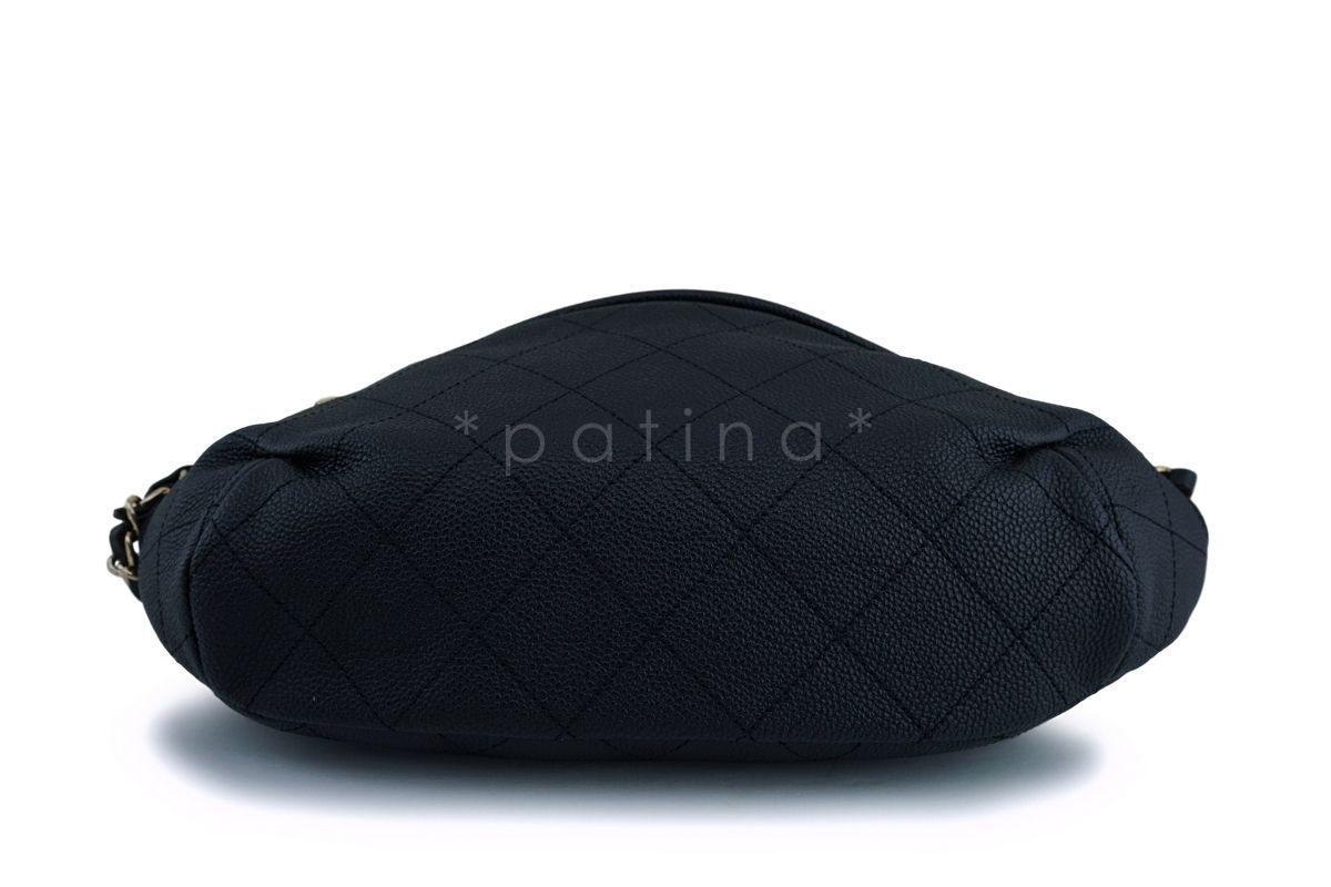 17P Chanel Black Soft Caviar Fanny Pack Belt Bag GHW 7GN