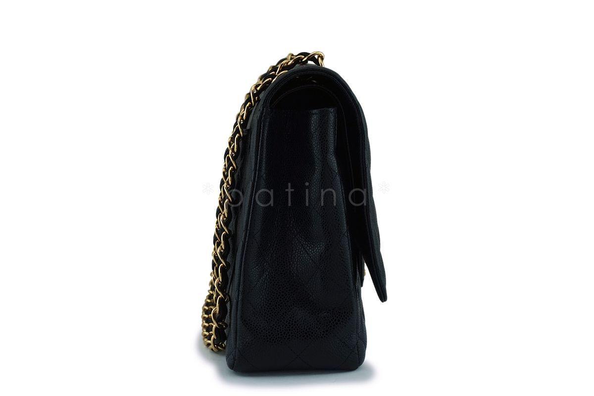 Chanel Black Caviar Maxi "Jumbo XL" Classic Double Flap Bag GHW