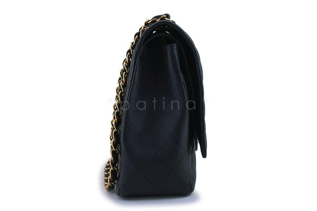 Chanel Black Caviar Maxi "Jumbo XL" Classic Double Flap Bag GHW