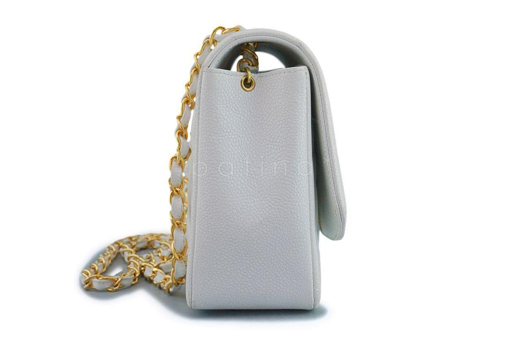 Chanel Vintage White Caviar Classic Diana Flap Bag 24k GHW