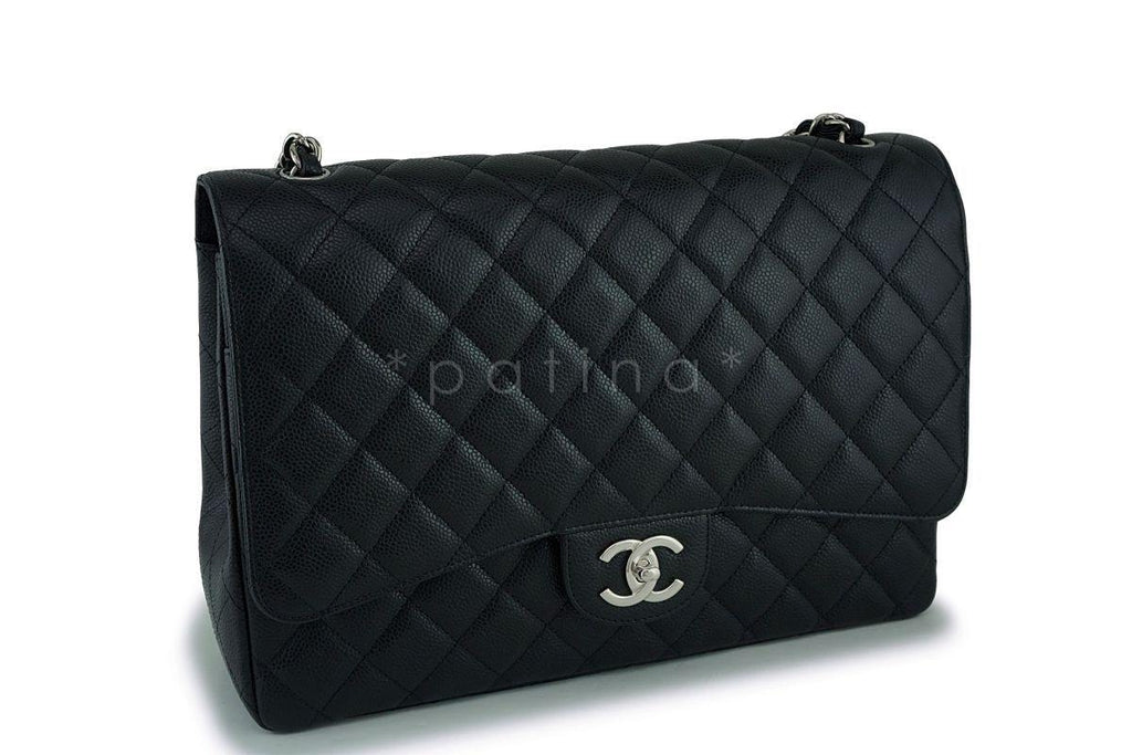 Chanel Black Caviar Maxi "Jumbo XL" Classic Double Flap Bag SHW