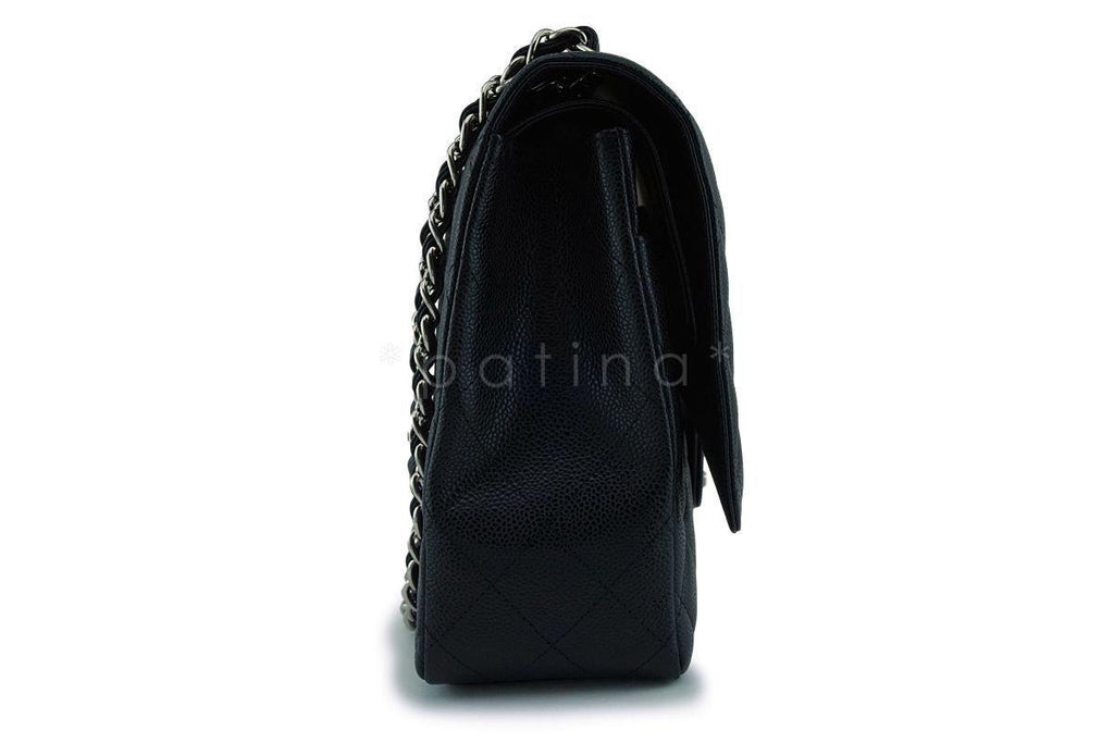 Chanel Black Caviar Maxi "Jumbo XL" Classic Double Flap Bag SHW