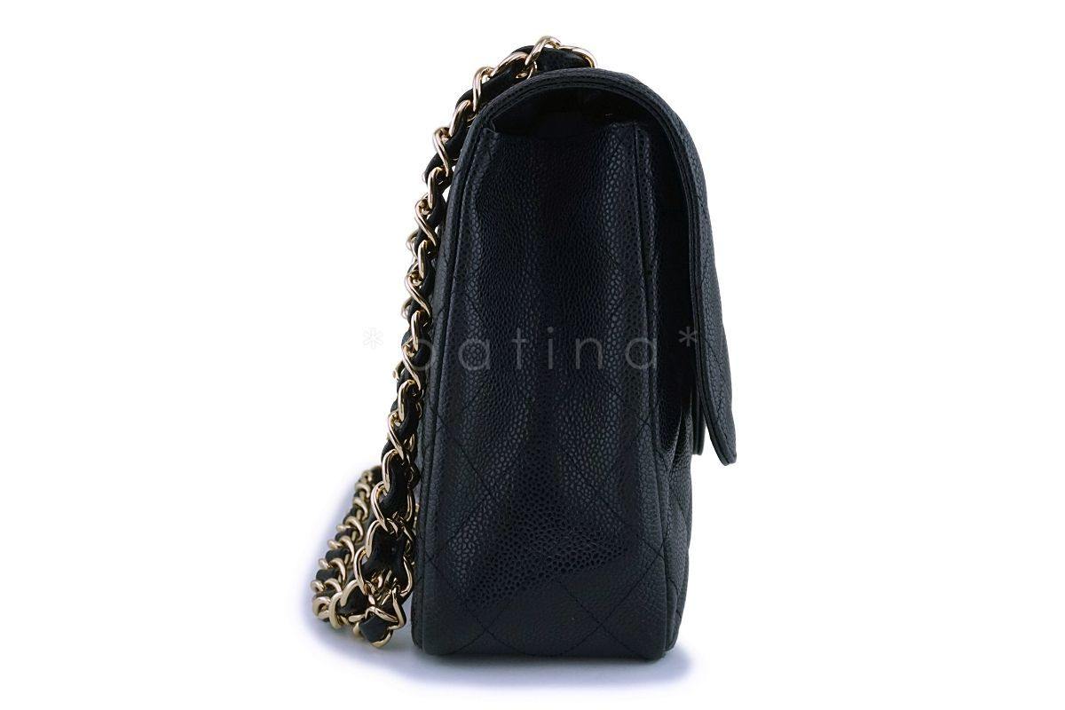 *rare* Chanel Black Caviar Classic Jumbo Flap Bag 24k GHW