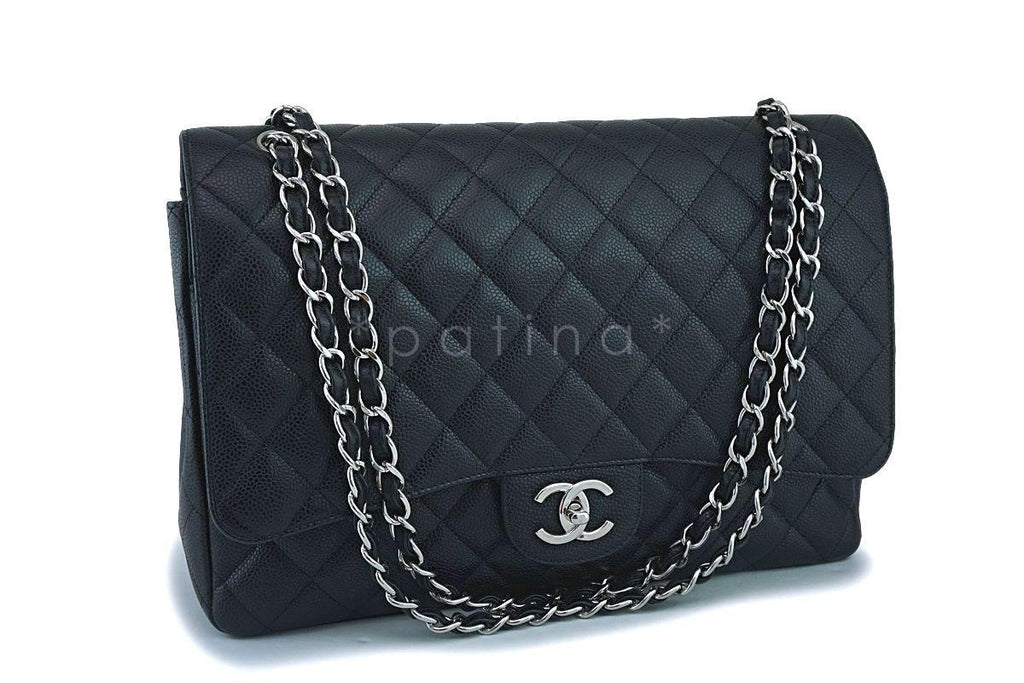 Chanel Black Caviar Maxi "Jumbo XL" Classic Double Flap Bag SHW