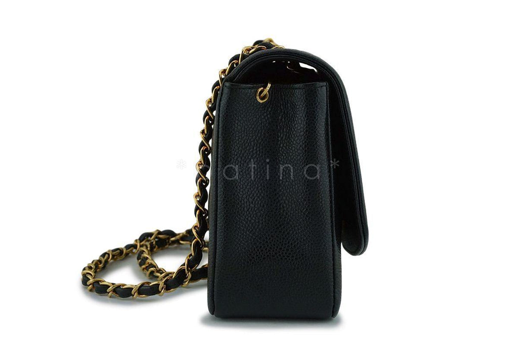 Chanel Black Vintage Caviar Medium Diana Classic Flap Bag 24k GHW