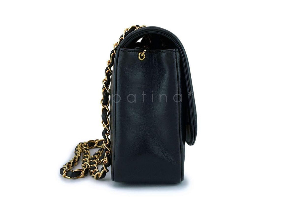 Chanel Black Vintage Lambskin Diana Medium Classic Flap Bag 24k GHW