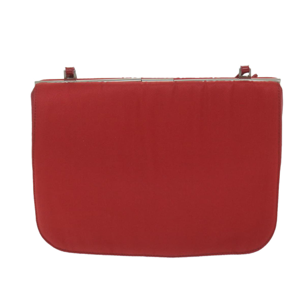 PRADA Chain Shoulder Bag Nylon Red 63571