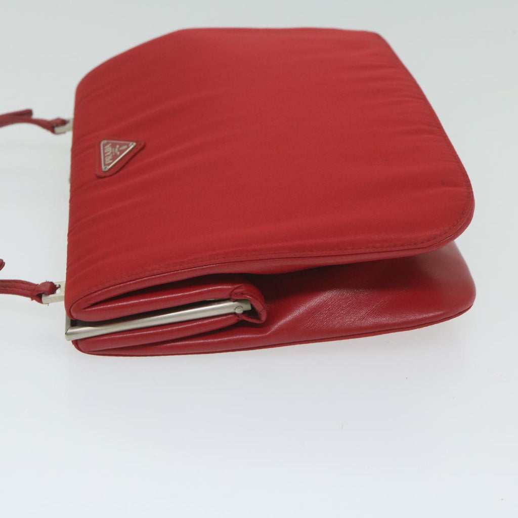 PRADA Chain Shoulder Bag Nylon Red 63571
