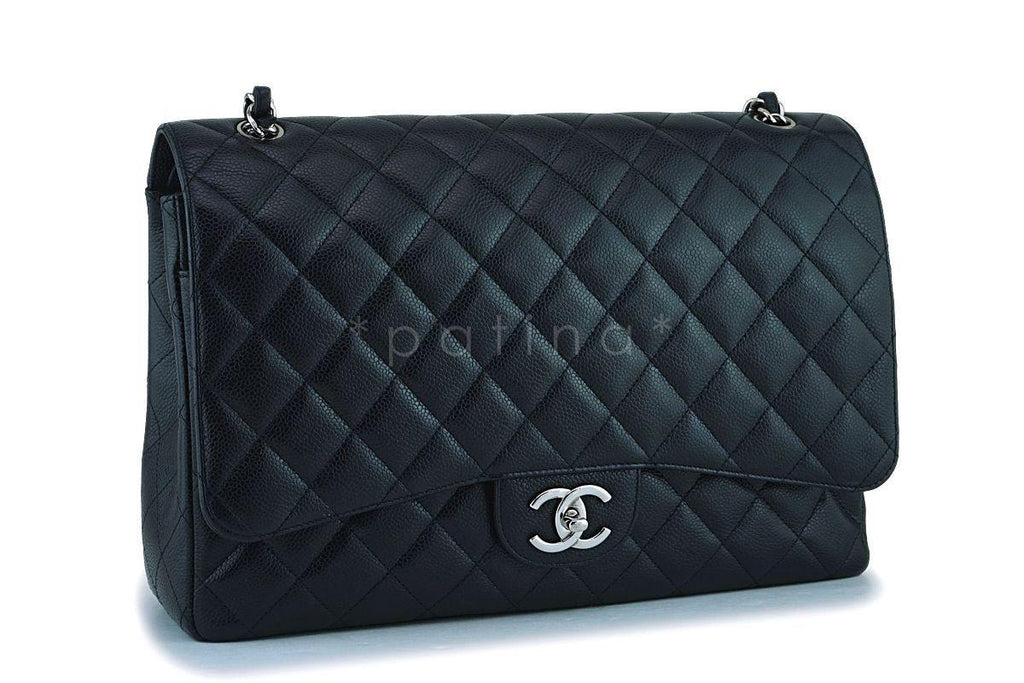 Chanel Black Caviar Maxi "Jumbo XL" Classic Double Flap Bag SHW