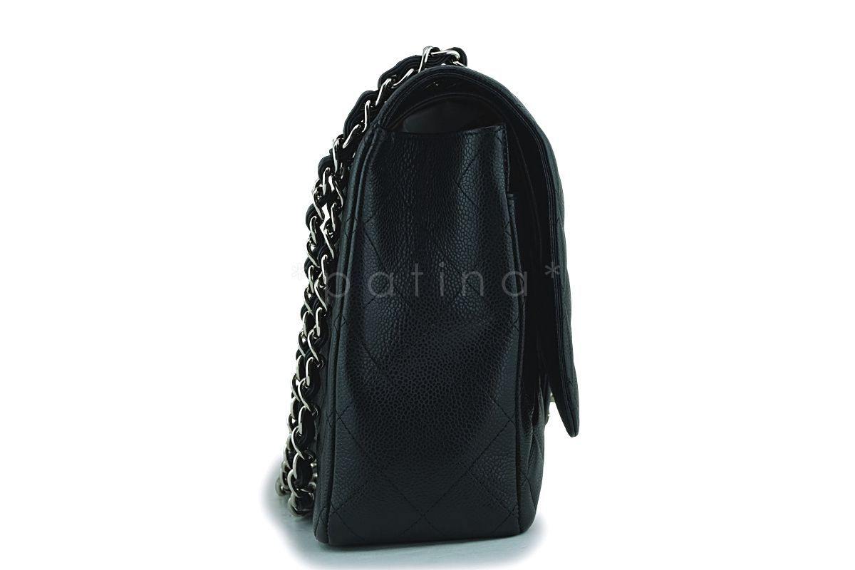 Chanel Black Caviar Maxi "Jumbo XL" Classic Double Flap Bag SHW