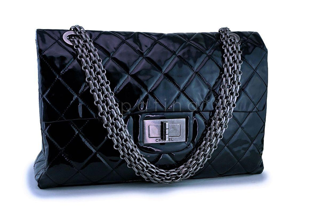 Chanel Black 19in Giant Jumbo XXL Classic Reissue Flap Bag RHW