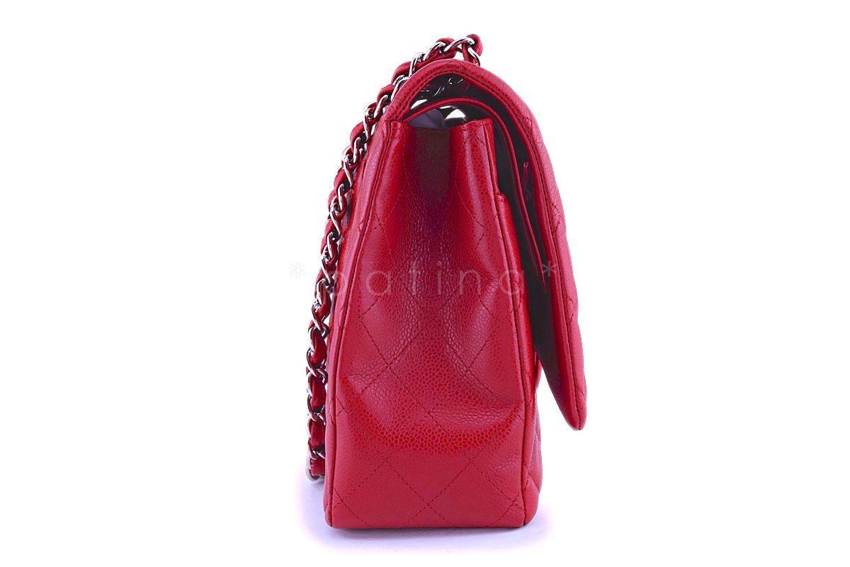 Chanel Red Caviar Maxi "Jumbo XL" Classic Double Flap Bag SHW