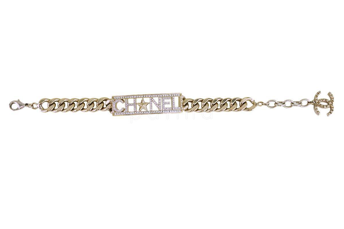 Chanel 17C CUBA LIMITED Crystal ID Bracelet Gold