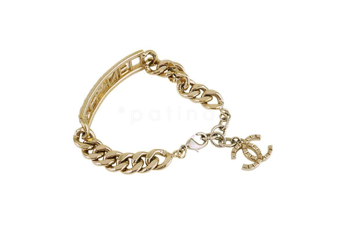 Chanel 17C CUBA LIMITED Crystal ID Bracelet Gold