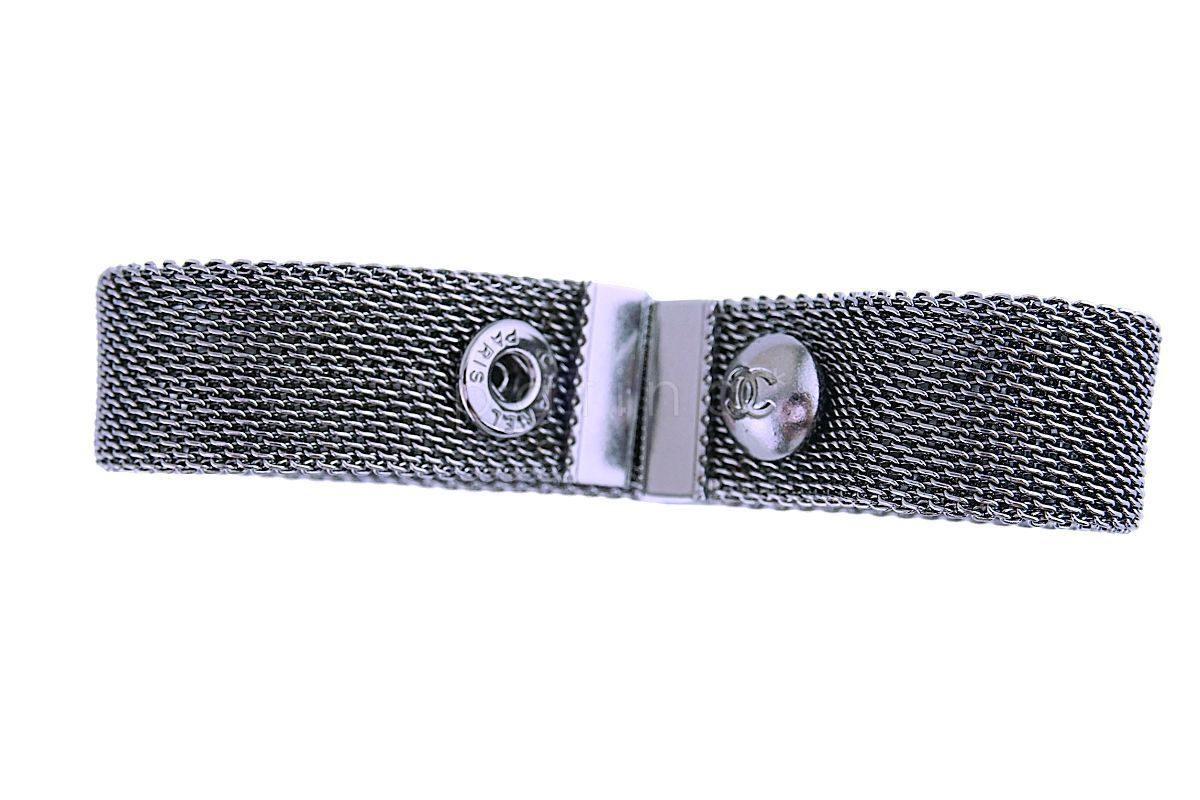 Chanel 17A Limited Shiny Ruthenium Mesh Bracelet A99058