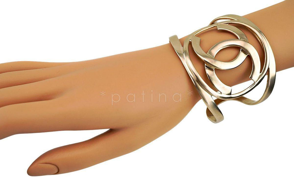 Chanel 16A Champagne Gold Limited Cuff Bracelet