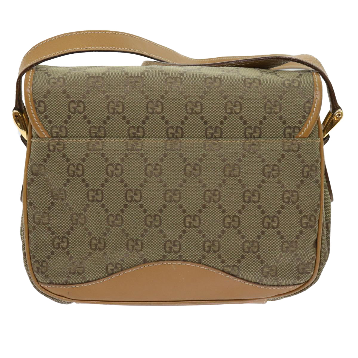 GUCCI GG Canvas Shoulder Bag Khaki 007 2854 0246 63803