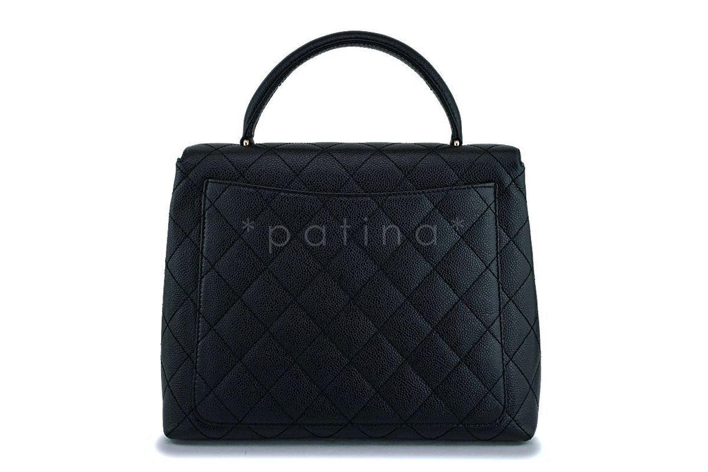 Chanel Vintage Black Caviar Classic Kelly Flap Bag 24k GHW