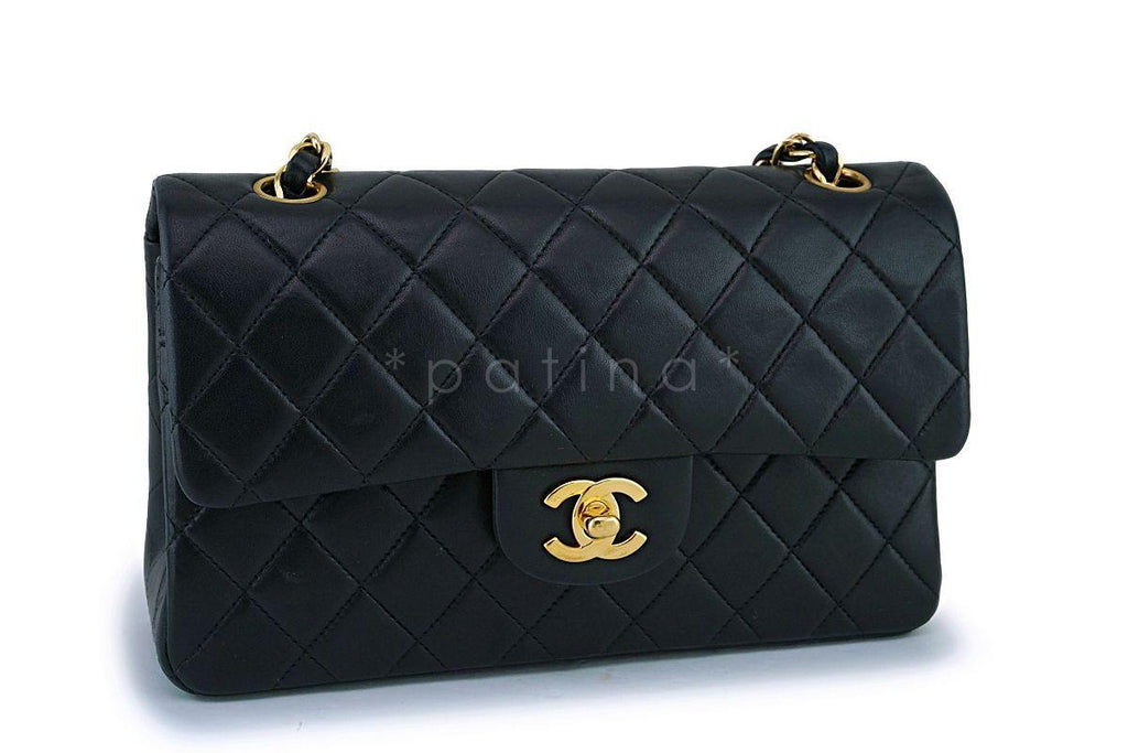 Chanel Small Black Lambskin Classic Double Flap Bag 24k GHW