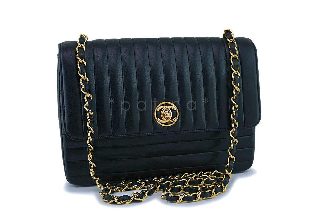 Chanel Vintage Mademoiselle Circle Logo Shoulder Flap Bag 24k GHW