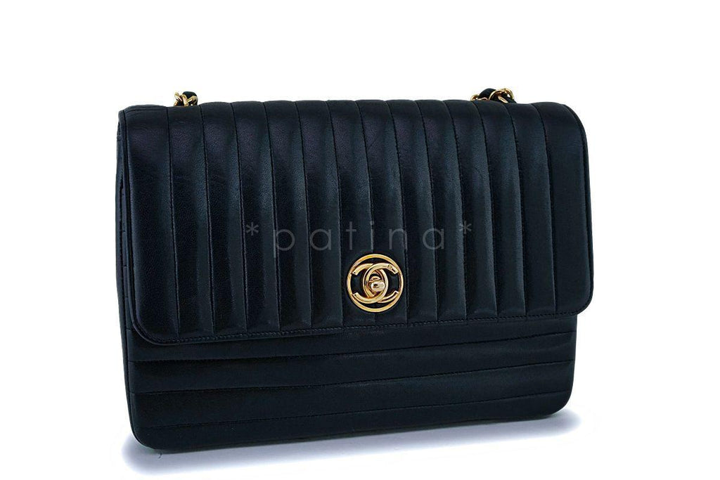 Chanel Vintage Mademoiselle Circle Logo Shoulder Flap Bag 24k GHW