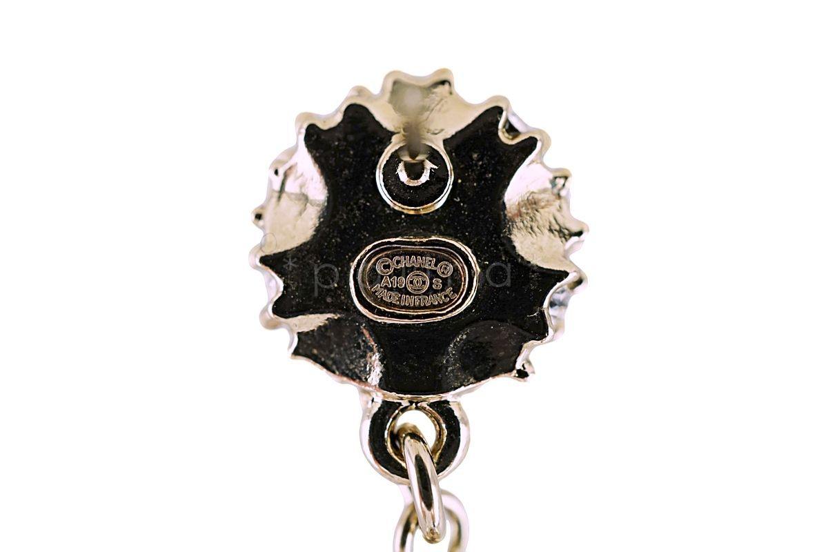 NIB 19S Chanel Rainbow Crystal Drop Earrings GHW