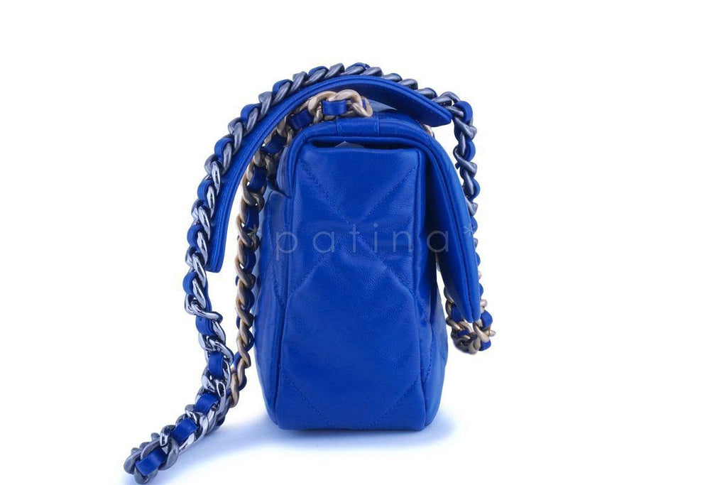 NIB 20P Chanel Blue Chanel 19 Small Flap Bag GHW