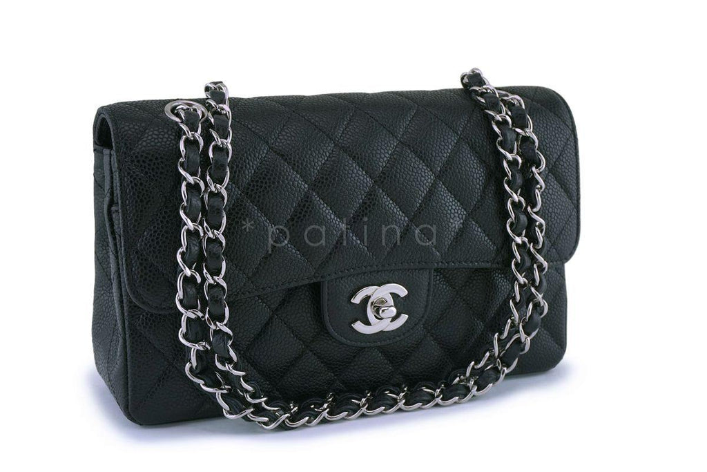Chanel Black Small Caviar Classic Double Flap Bag SHW