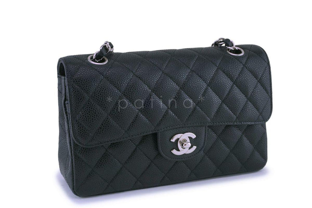 Chanel Black Small Caviar Classic Double Flap Bag SHW