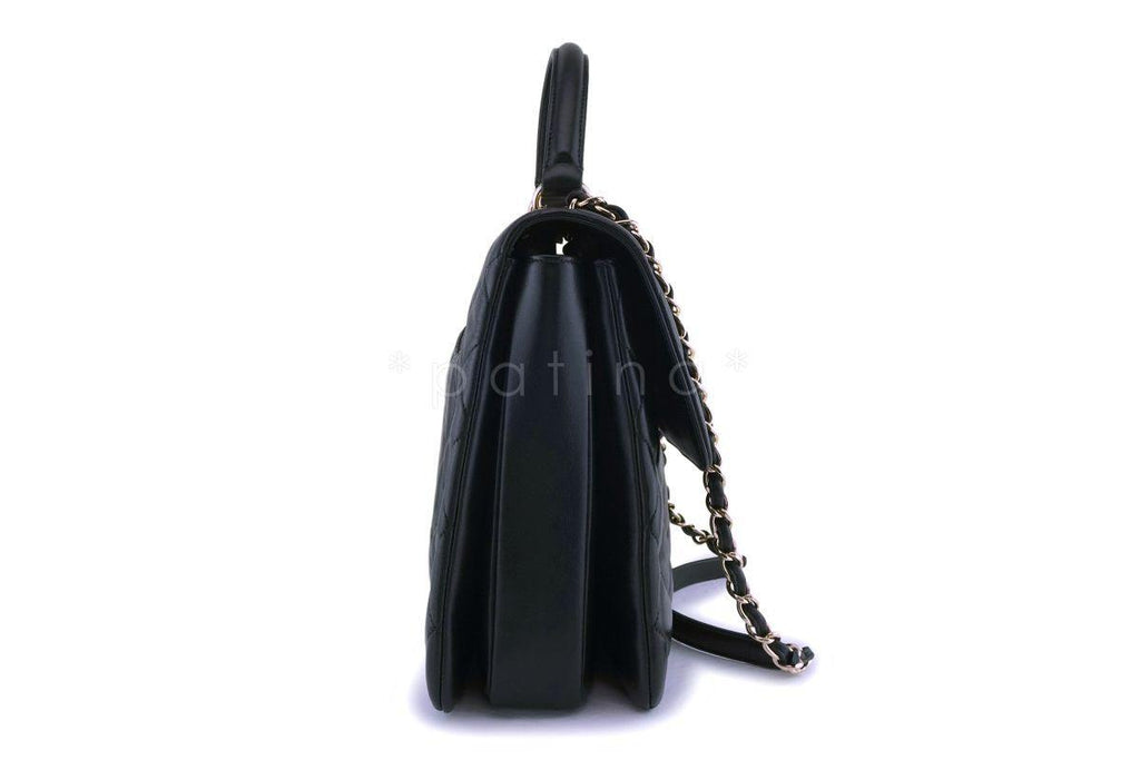 Chanel Black Lambskin Large Classic Trendy CC Flap Bag GHW