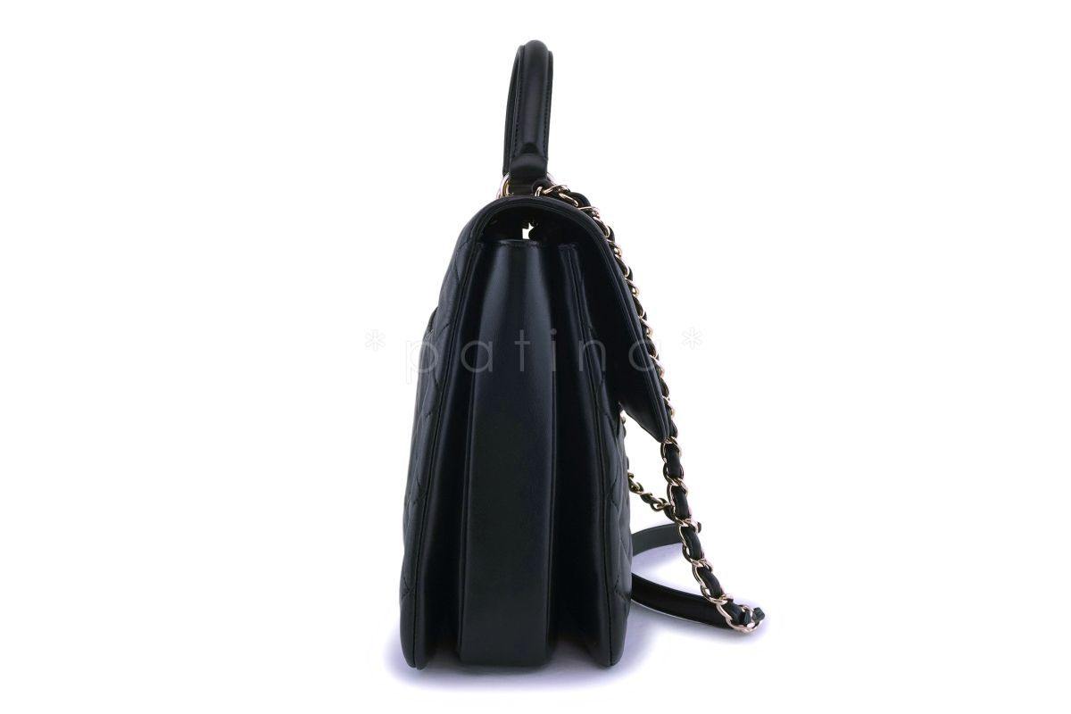 Chanel Black Lambskin Large Classic Trendy CC Flap Bag GHW