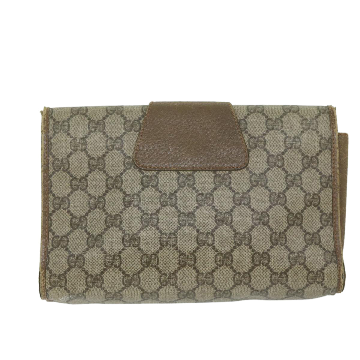 GUCCI GG Canvas Web Sherry Line Clutch Bag PVC Beige Green Red 64005