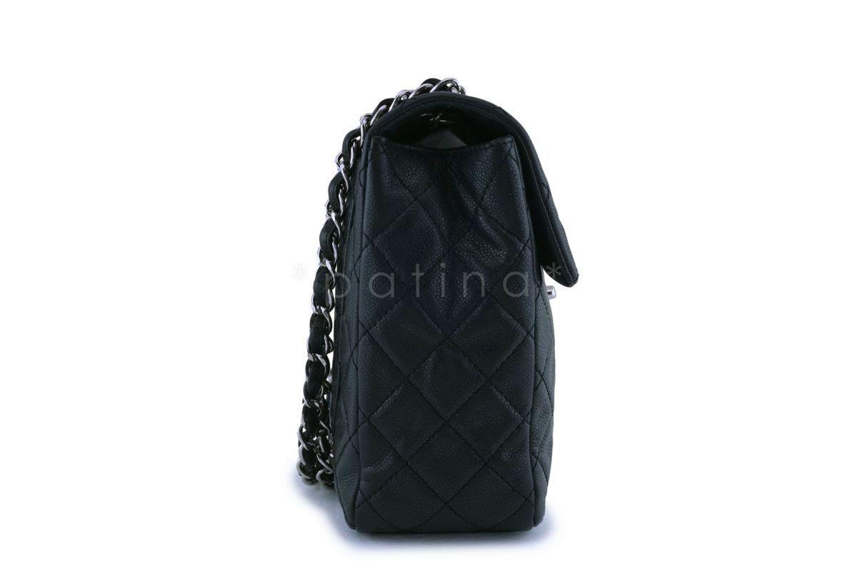 Rare Chanel Black Soft Caviar Maxi "Jumbo XL" Classic Double Flap Bag SHW