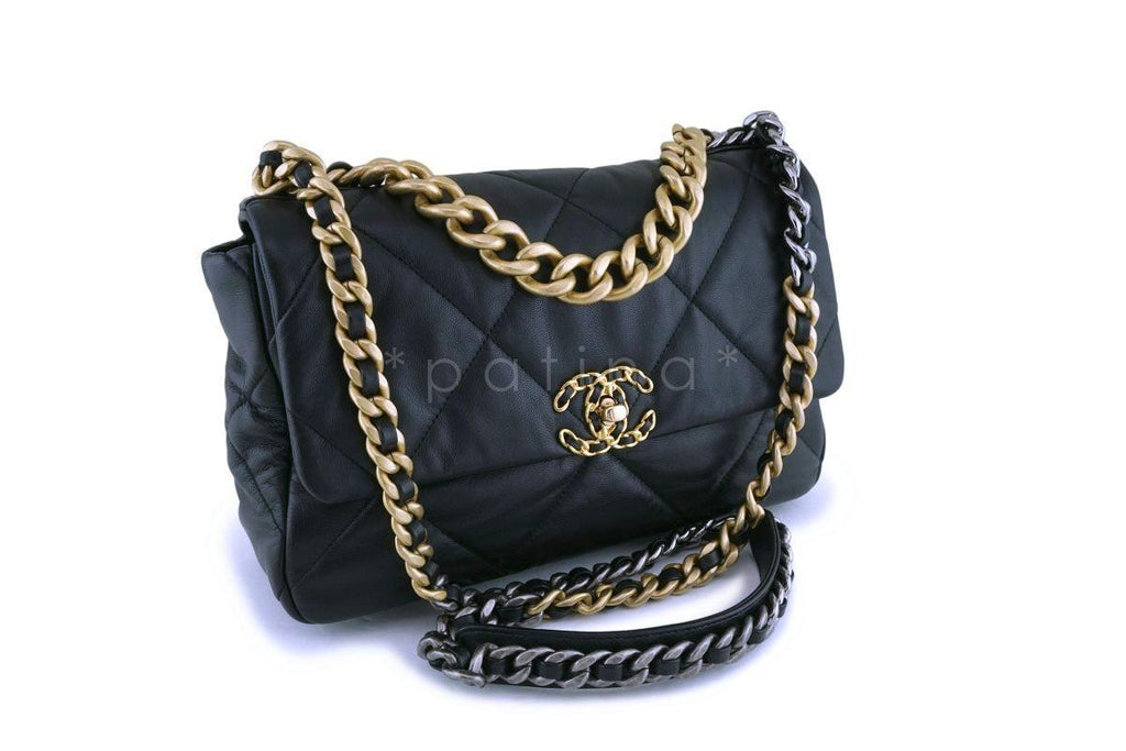 Chanel 19 Large Quilted Goatskin Flap Bag