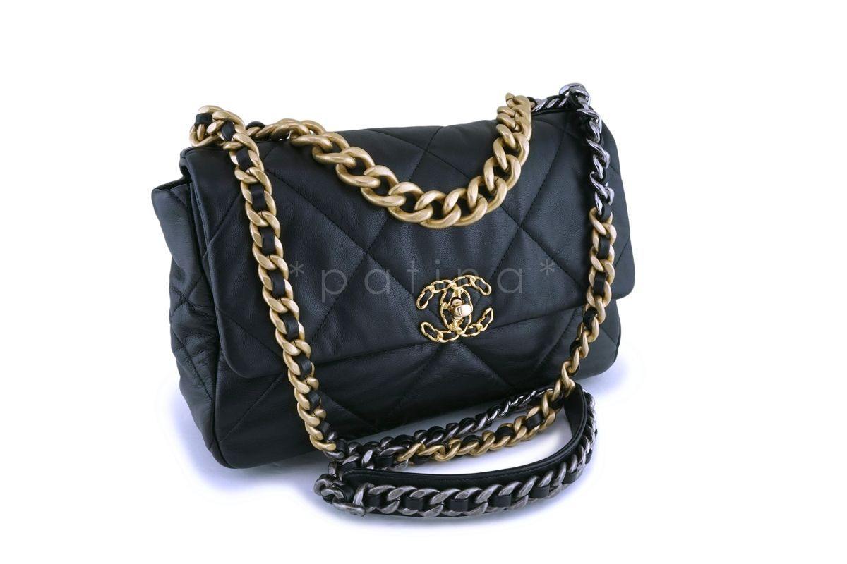 Chanel 19 Large Quilted Goatskin Flap Bag