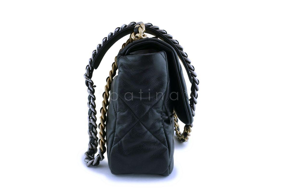 Chanel 19 Large Quilted Goatskin Flap Bag