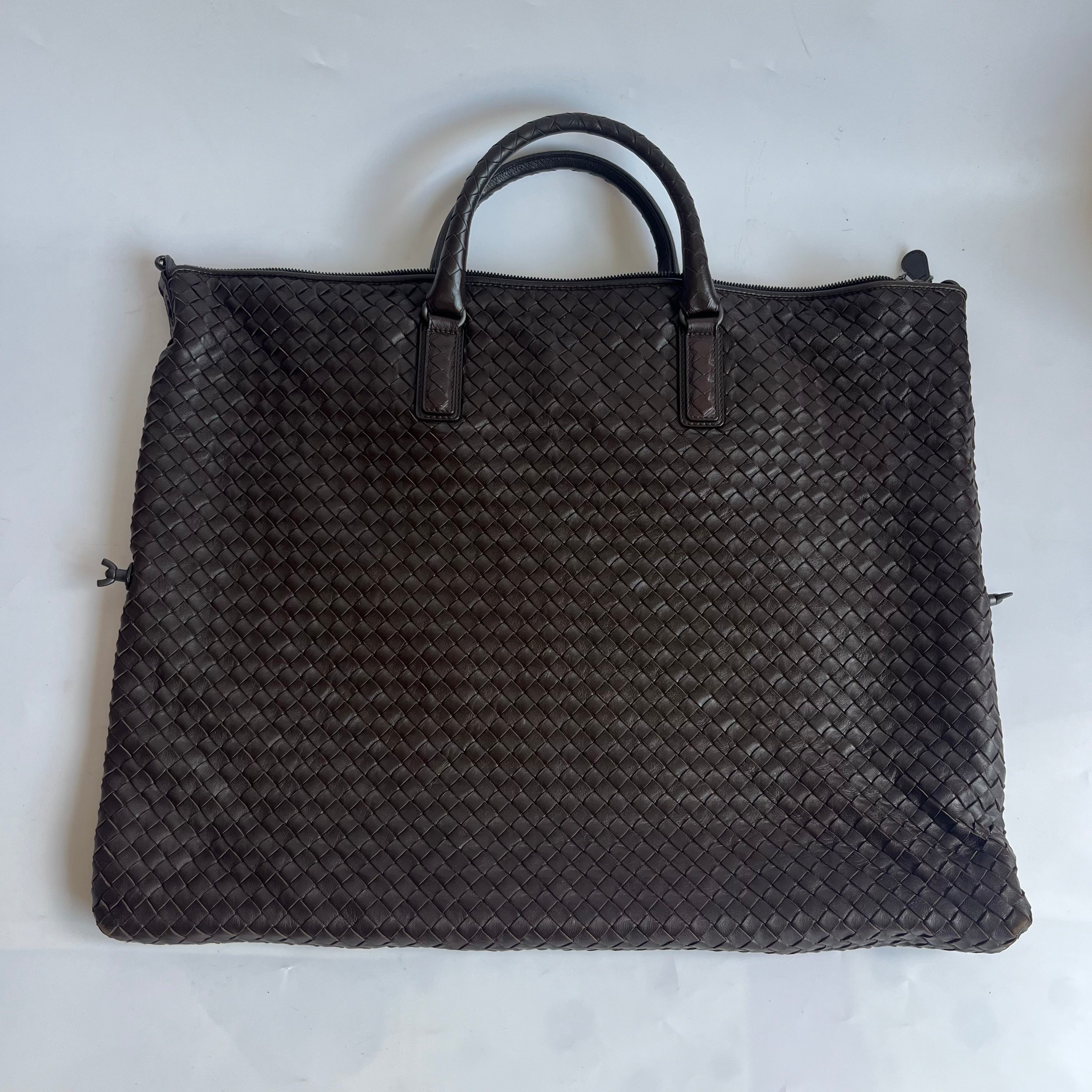 Bottega Veneta Maxi Convertible Tote Dark Chocolate Brown Leather 50cm