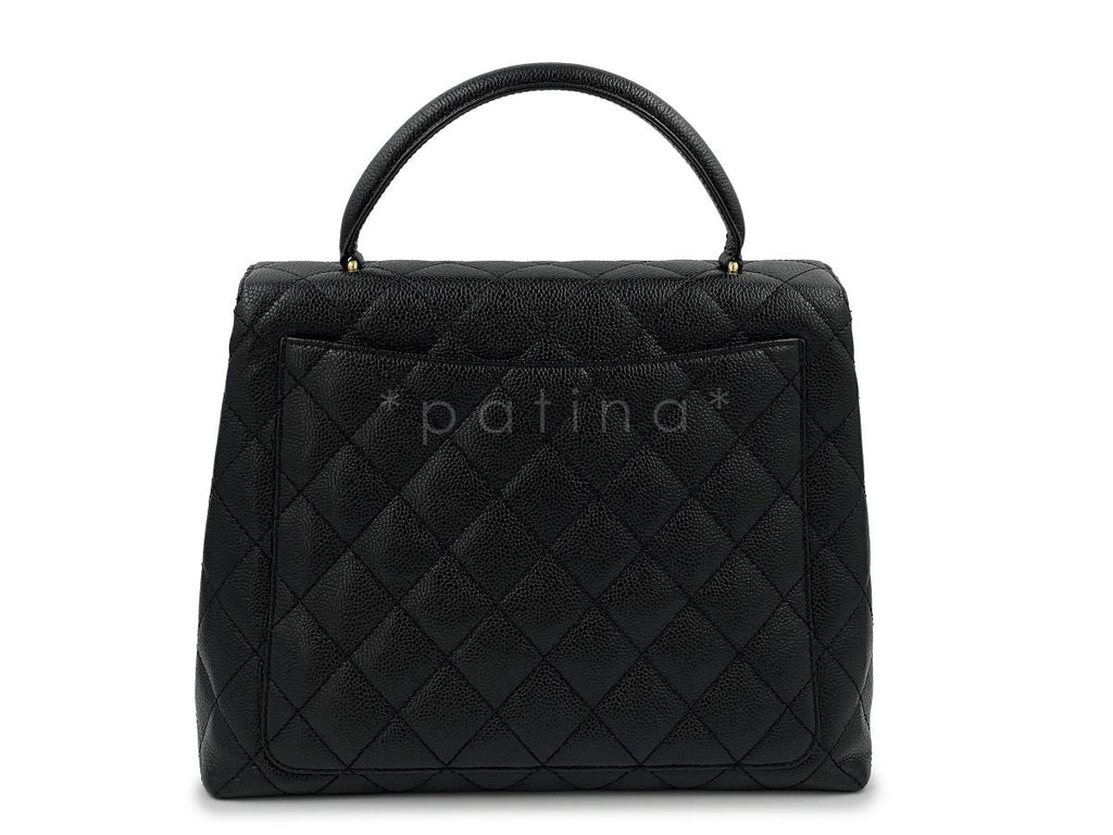 Chanel Vintage Black Caviar Classic Quilted Kelly Bag 24k GHW