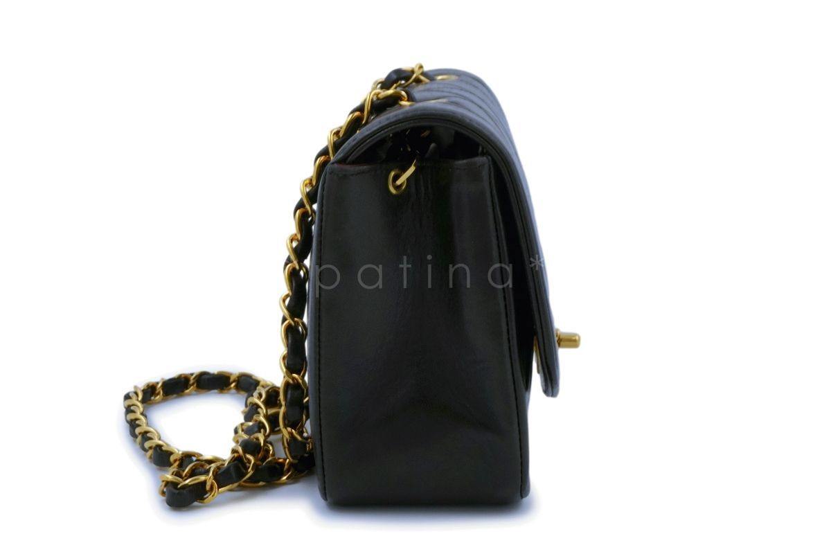 Chanel Black Vintage Lambskin Small Diana Classic Flap Bag 24k GHW