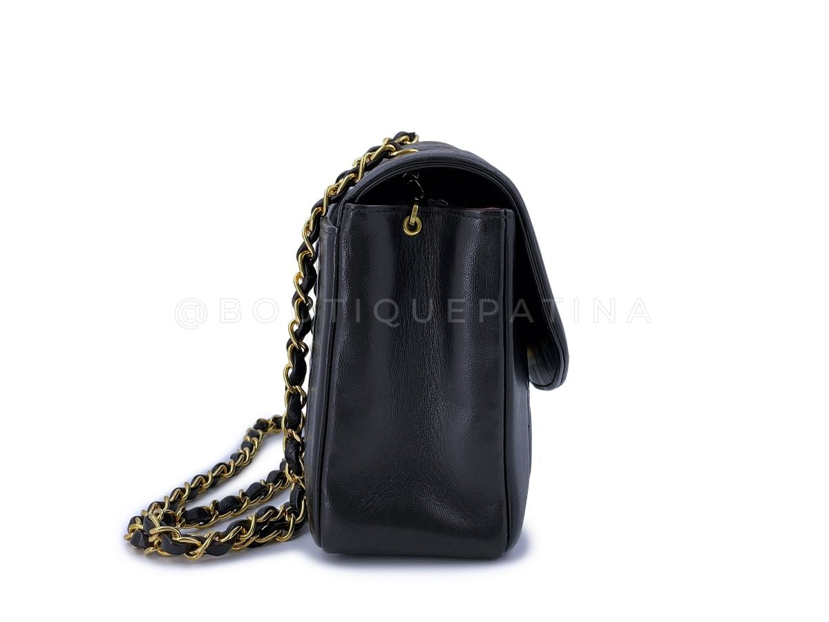Chanel Vintage Diana Flap Bag Black Medium 24k GHW Pocket