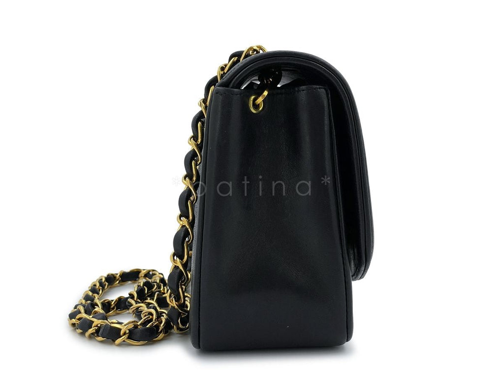 Chanel Vintage Black Small Diana Bag Lambskin 24k GHW