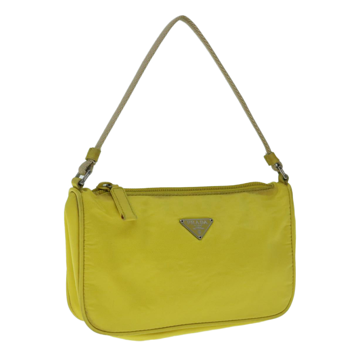 PRADA Accessory Pouch Nylon Yellow 64205